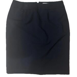 Calvin Klein Black Straight Lined Back Slit Back Zip Stretch Pencil Skirt size 2